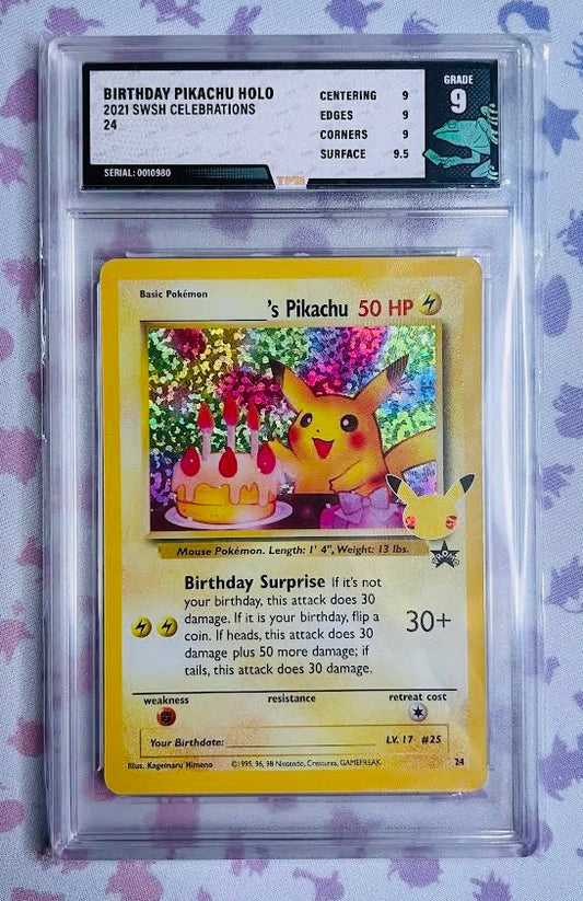 Birthday Pikachu 24 - Celebrations Graded 9