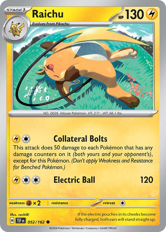 Raichu Reverse Holo 052/162