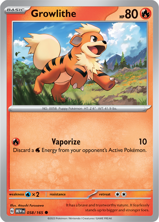 Growlithe Reverse Holo 058/165