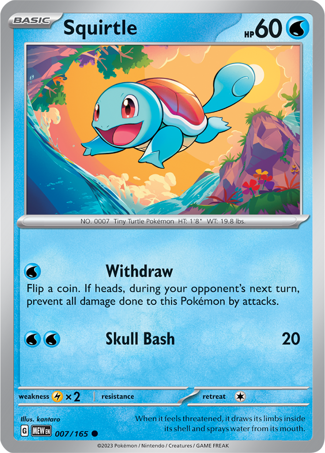 Squirtle Reverse Holo 007/165