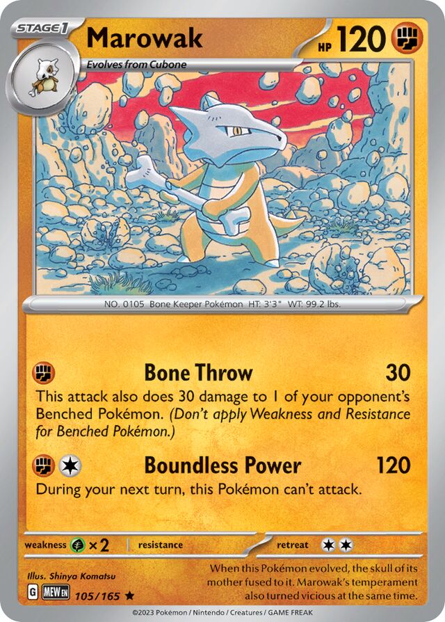 Marowak Reverse Holo 105/165