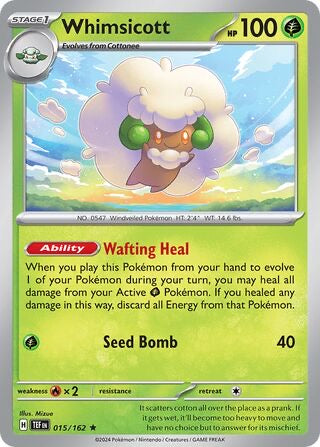 Whimsicott Reverse Holo 015/162