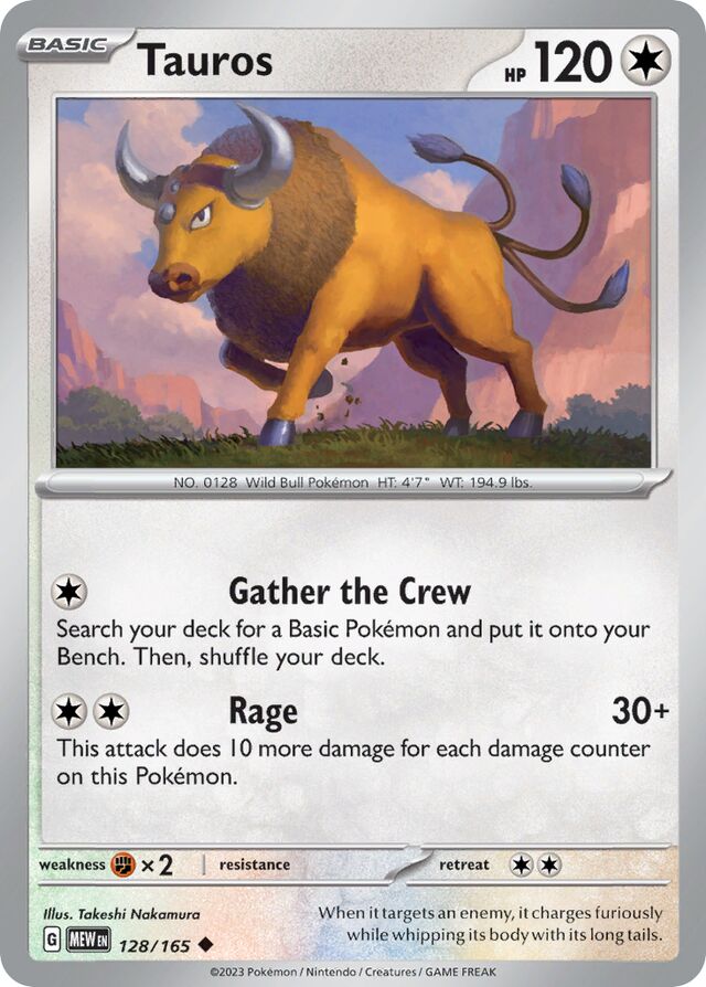 Tauros Reverse Holo 128/165