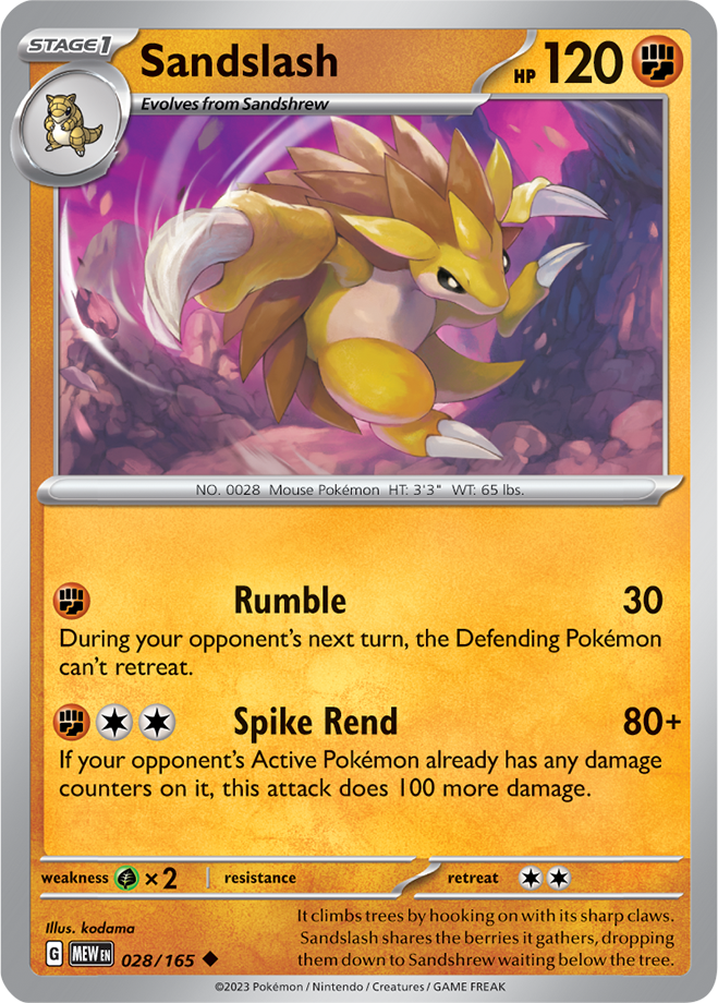 Sandslash Reverse Holo 028/165