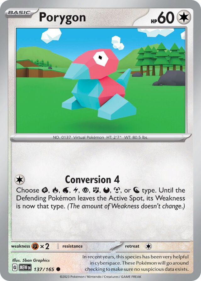 Porygon Reverse Holo 137/165