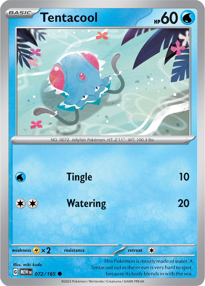 Tentacool Reverse Holo 072/165