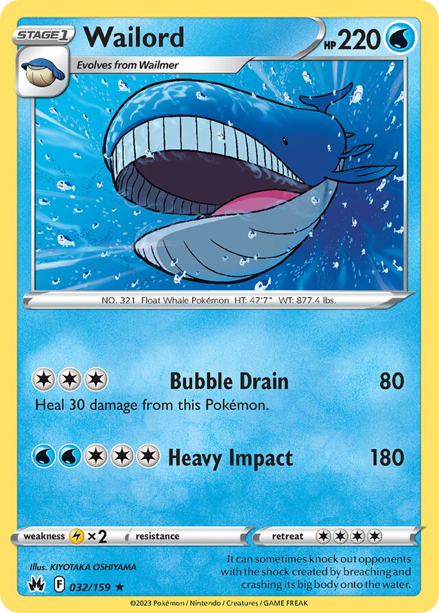 Wailord Reverse Holo 032/159