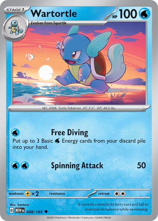 Wartortle Reverse Holo 008/165