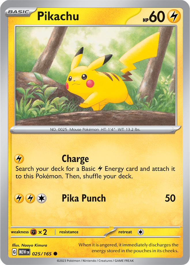 Pikachu Reverse Holo 025/165