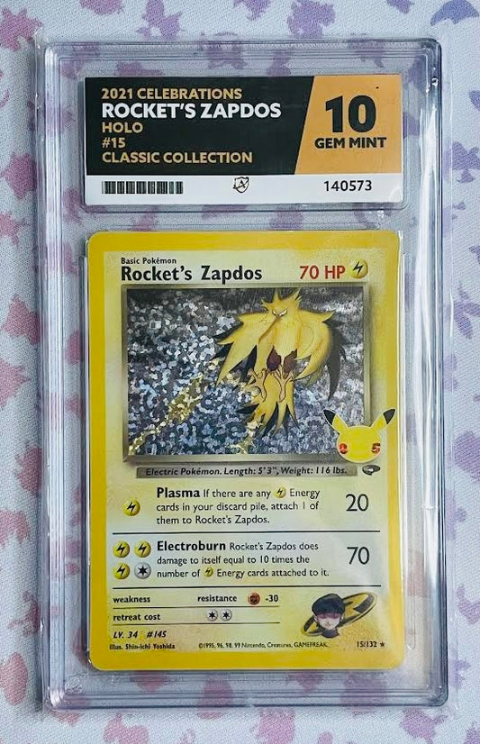 Rockets Zapdos 15/132 - Celebrations Graded 10