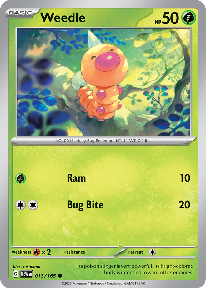 Weedle Reverse Holo 013/165