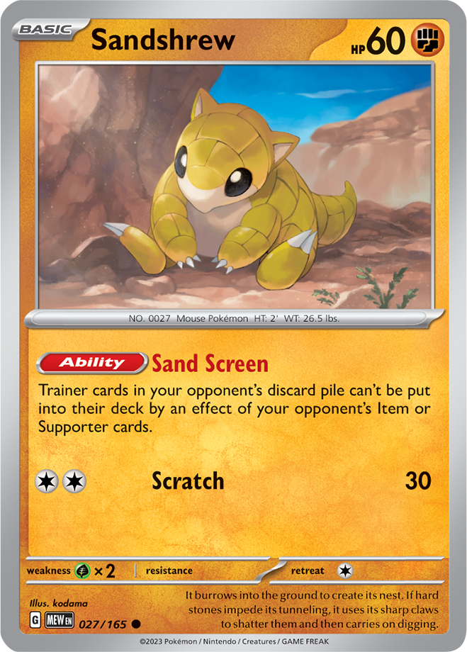 Sandshrew Reverse Holo 027/165