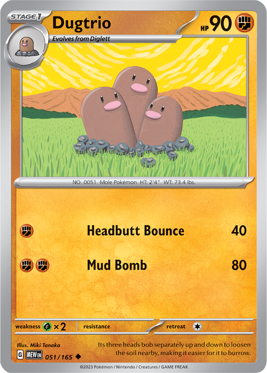 Dugtrio Reverse Holo 051/165