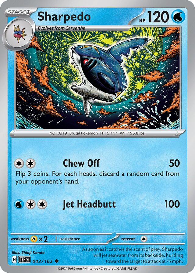 Sharpedo Reverse Holo 043/162