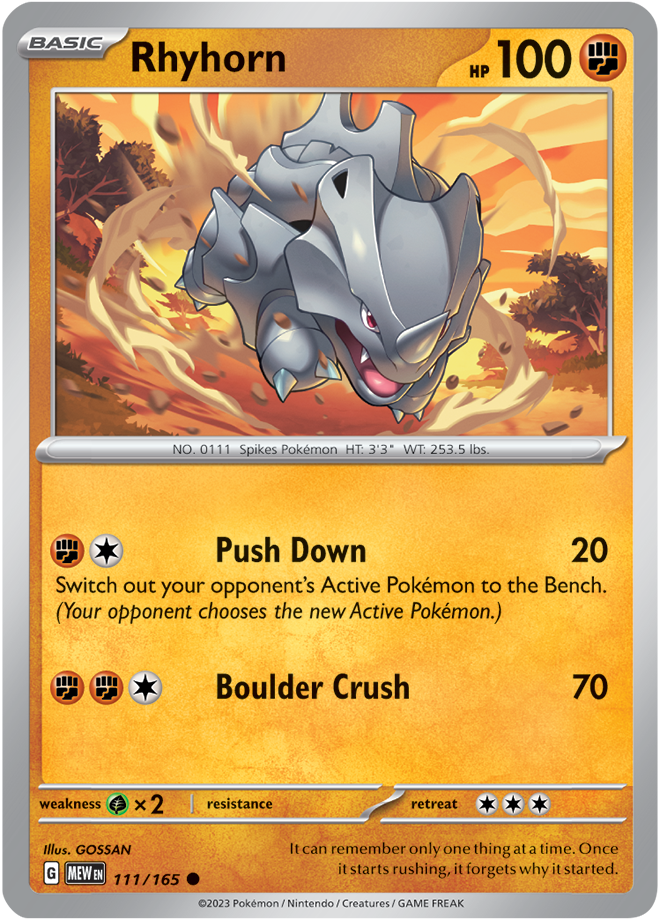 Rhyhorn Reverse Holo 111/165